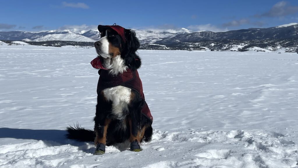 Mayor Parker sits on a frozen lake in his Kromer gear