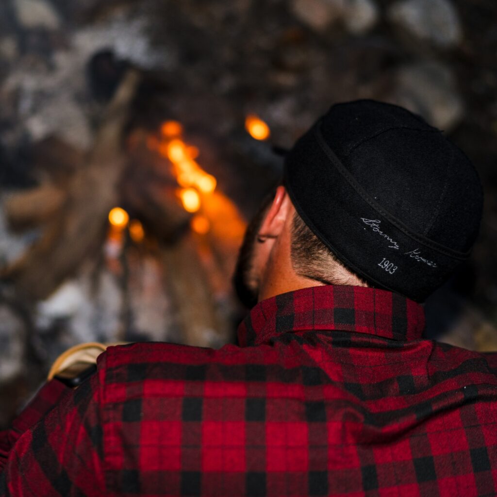 Hayden Dobbins wears and original Stormy Kromer cap.