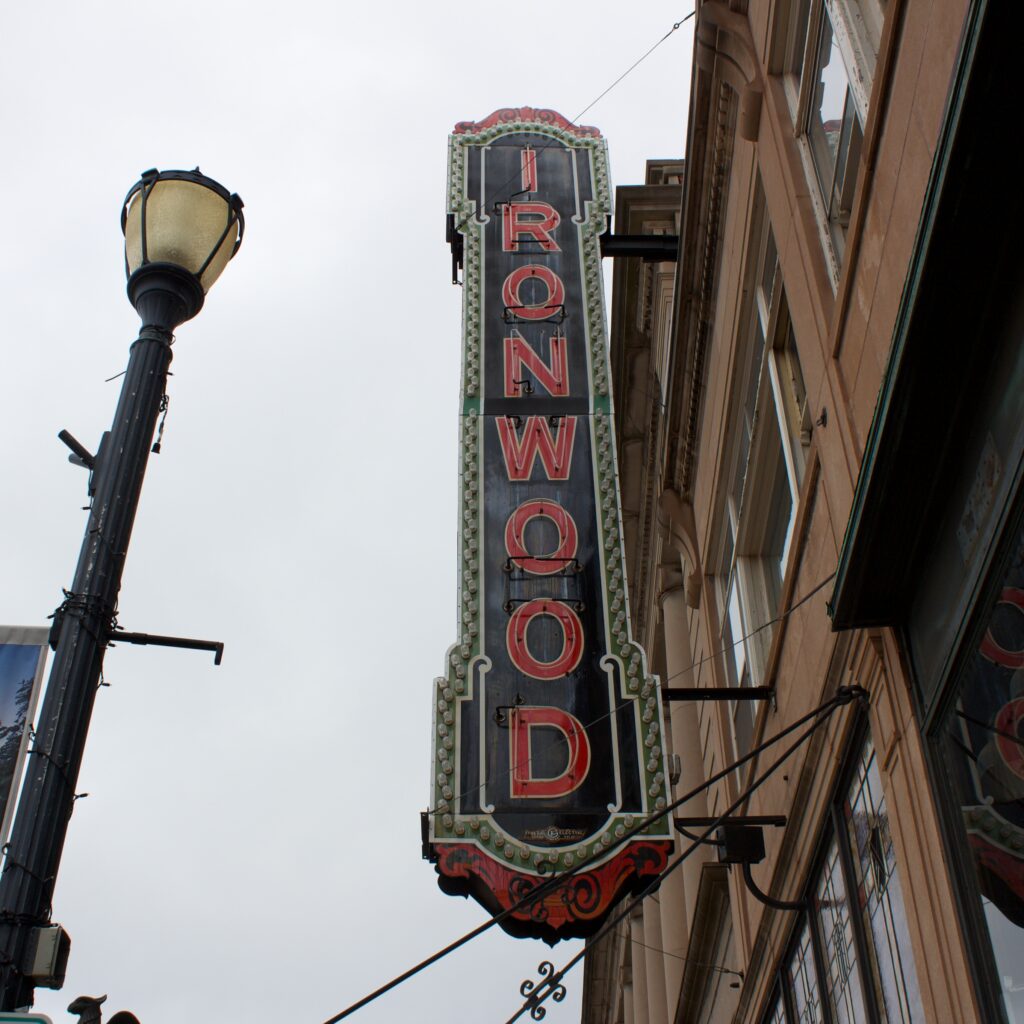 An Ironwood sign in Ironwood, Michigan